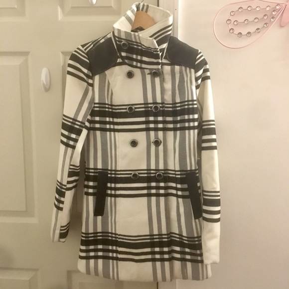 Jacket - BCX - Black & White plaid Peacoat (XS) - Picture 2 of 2